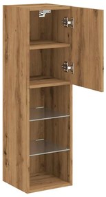 Móveis de TV c/ luzes LED 2pcs 30,5x30x102cm carvalho artisiano