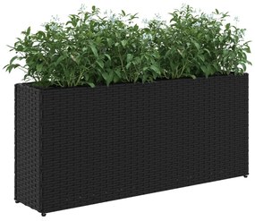 Floreira com 2 vasos 90x20x40 cm vime PE preto