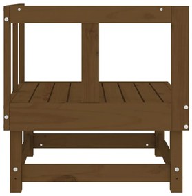 Sofás de canto p/ jardim 2pcs madeira pinho maciça castanho-mel