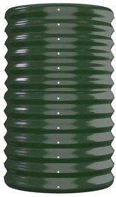 Canteiro elevado jardim 260x40x68 cm aço revestido a pó verde