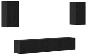 Conjunto de Armários para TV 4 pcs Carvalho Preto