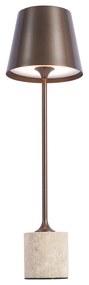 Candeeiro de mesa moderno bronze escuro 37cm incl. LED regulável IP54 recarregável - Topi Moderno