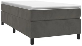 Estrutura de cama sem colchão 100x200 cm veludo cinzento-escuro