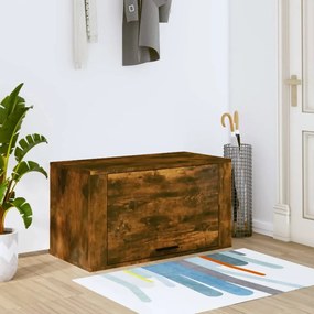 vidaXL Sapateira de parede 70x35x38 cm pinho maciço carvalho fumado