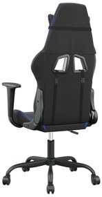 Cadeira gaming de massagens couro artificial preto e azul