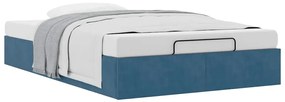 Estrutura de cama otomana sem colchão 120x200 cm azul escuro