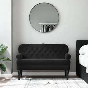 Banco com encosto 119,5x64,5x75 cm veludo preto