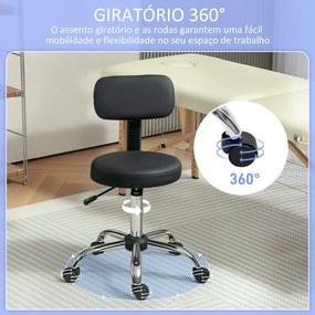 Banco Profissional GiroLux – Giratório com Encosto Removível e Altura