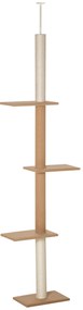 PawHut Arranhador para Gatos de Chão ao Teto 43x27x228-260 cm Marrom Claro