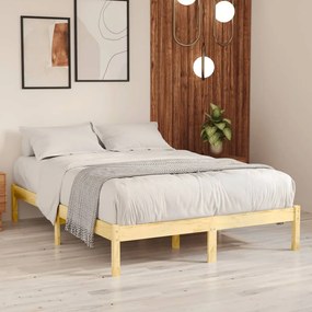 Estrutura de cama casal 135x190 cm madeira maciça