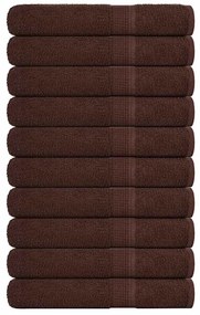 vidaXL Toalhas 10 pcs FROGN 100x200 cm 100% algodão castanho