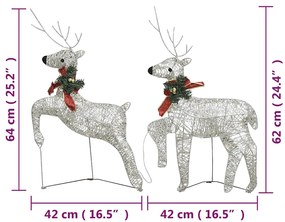 Renas de Natal 2 pcs 40 LEDs dourado