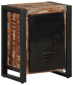 Mesa de cabeceira multicor 40x30x51cm madeira maciça recuperada