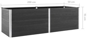 Canteiro elevado de jardim 200x50x91 cm WPC cinzento