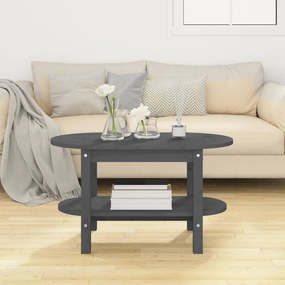 Mesa de centro 80x45x45 cm madeira de pinho maciça cinzento