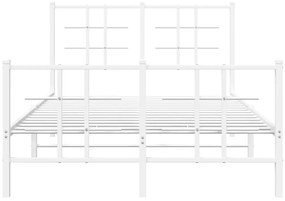 Estrutura de cama com cabeceira e pés 120x190 cm metal branco