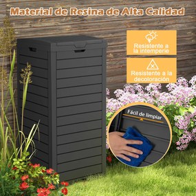 Conjunto de 2 Caixotes do Lixo para Exterior, 40 x 40 x 86 cm, Com Bandeja para Líquidos, Preto