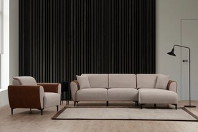 Sofá-cama de canto Aren – Bege e Canela – 150 x 260 cm