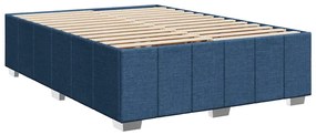 Cama com molas/colchão 140x190 cm tecido azul