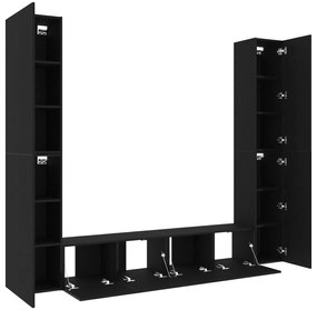 Conjunto de Armário para TV vidaXL 6 Peças Carvalho Preto Madeira Enge