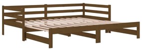 Sofá-cama puxar 2x(80x200) cm pinho maciço castanho mel