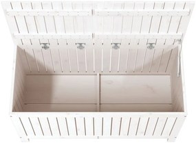 Caixa de arrumação jardim 121x55x64 cm pinho maciço branco
