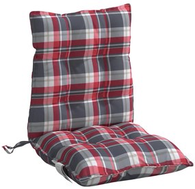 Almofadões cadeira encosto baixo 4 pcs oxford xadrez vermelho