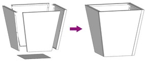 Vaso/floreira de jardim 2 pcs 30x30x30 cm aço galvanizado