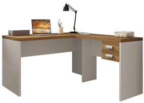 Secretária de Canto STUDIO 136 com 2 Gavetas – 136x150x75 cm | Bilamin
