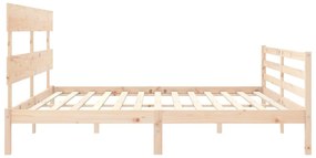 Estrutura de cama com cabeceira 200x200 cm madeira maciça
