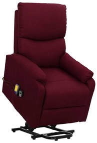 vidaXL Poltrona elevatória de massagens tecido roxo