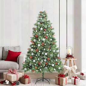 vidaXL Árvore de Natal Artificial Verde 210 cm PVC e Metal