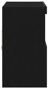 Aparador com Luzes LED Carvalho Preto 81x37x67 cm