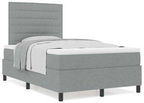 Cama Box Spring com Colchão Cinza Claro Cama de Tecido