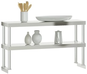 Unidade 2 prateleiras p/ mesa trabalho 110x30x65 cm aço inox.