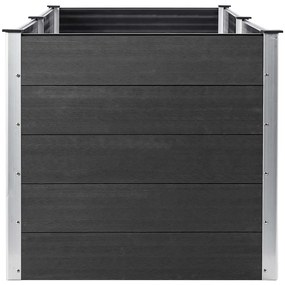 Canteiro elevado de jardim 250x100x91 cm WPC cinzento