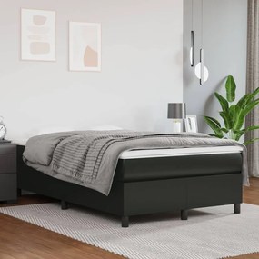 Estrutura de cama com molas 120x200 cm couro artificial preto