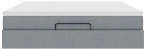Estrutura de cama otomana com colchão 180x200 cm cinzento claro