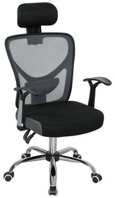 Vinsetto Cadeira de Escritório Cadeira para Secretária Giratória com Altura Ajustável Função Reclinável Apoio para a Cabeça e Suporte Lombar 62x67x108-118 cm Cinza Escuro