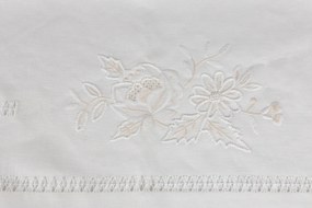 180x360 cm - Toalha de mesa 100% linho bordada a mão