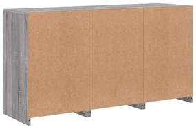 Aparador com luzes LED 123x37x67 cm cinzento sonoma