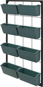 Outsunny Escada para Plantas Escada para Flores 8 Vasos, empilhável, resistente às intempéries, 52,5 x 14 x 90 cm, Cinza + Preto | Aosom Portugal