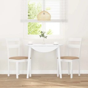 Cadeiras de jantar com almofadões 2 pcs madeira maciça branco