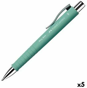 Caneta Faber-castell Poly Ball Xb Azul Verde Bol 5 Unidades