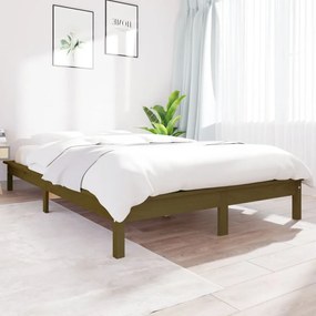Estrutura cama super king 180x200 cm pinho maciço castanho mel
