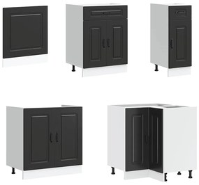 11 peças armário de cozinha conjunto Kalmar preto