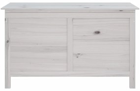 Caixa de arrumação p/ jardim 99x49,5x58,5cm abeto maciço branco