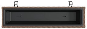 Canteiros com ganchos 2 pcs vime PE castanho