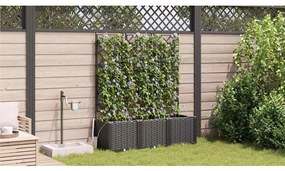 Jardineiras de Jardim 1 pc Preto 120 x 40 x 142 cm Plástico