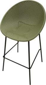 CONJUNTO DE 2 BANCOS DE BAR IBIZA 50X50X98 CM (ALTURA DO ASSENTO 75 CM) VERDE E PRETO